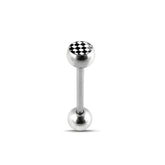 Checker Logo Tongue Ring