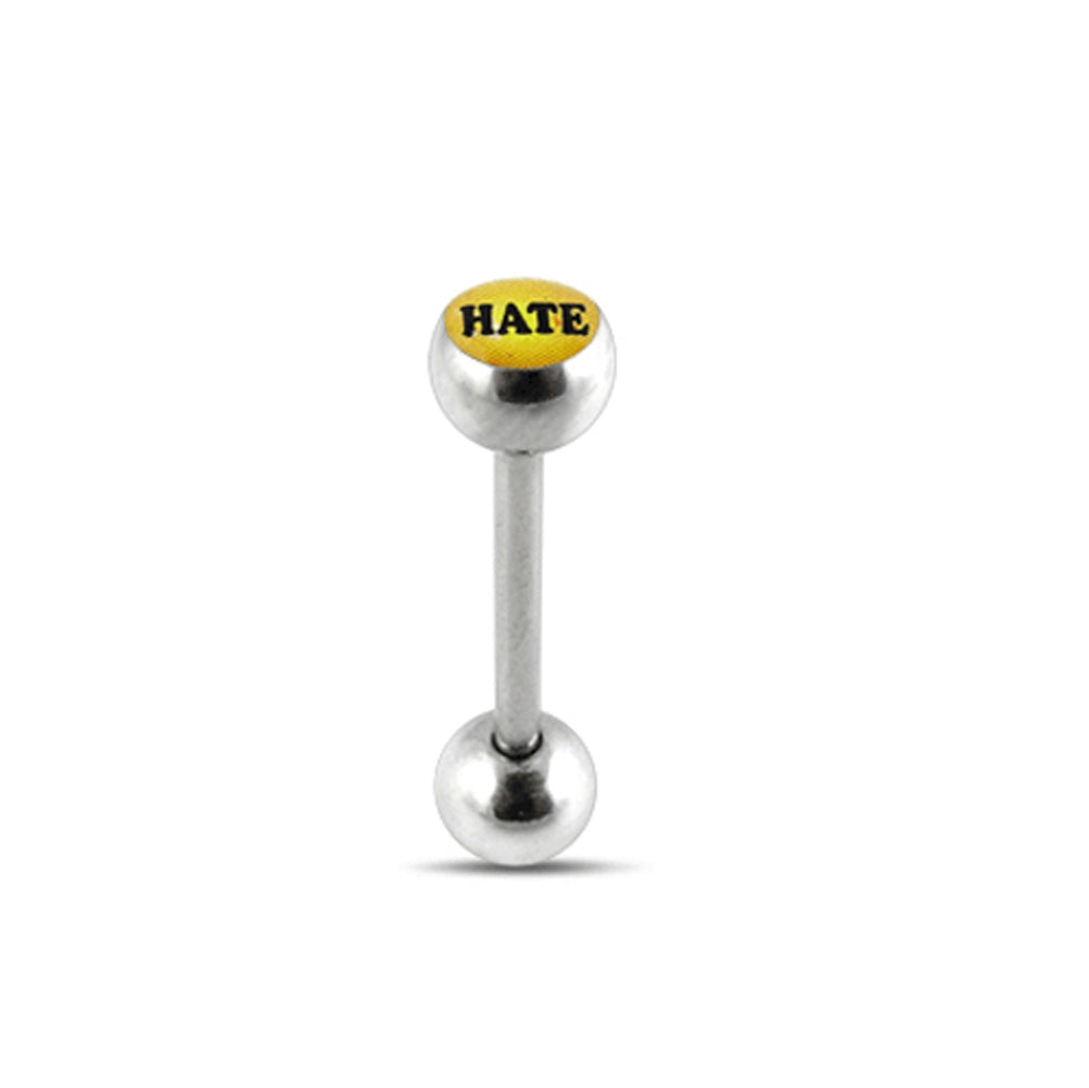 Hate Logo Tongue Ring