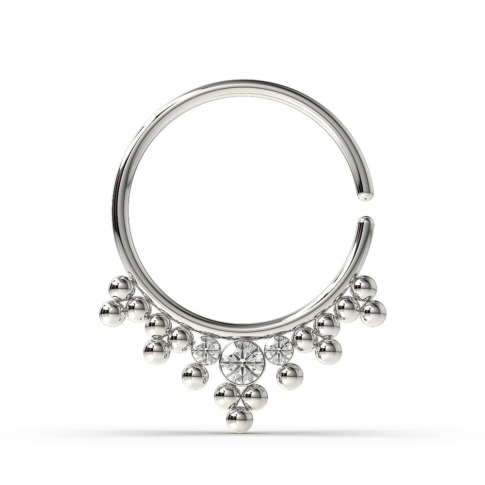 Jeweled Tribal Multi Dotted Pattern Septum Ring Jewelry