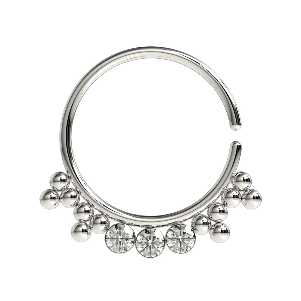 Tribal Multi Dotted Pattern Jeweled Septum Ring Jewelry