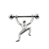 Climbing Man on Nipple Piercing Jewelry