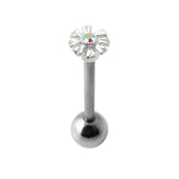 Jeweled Zenia Flower Tongue Ring