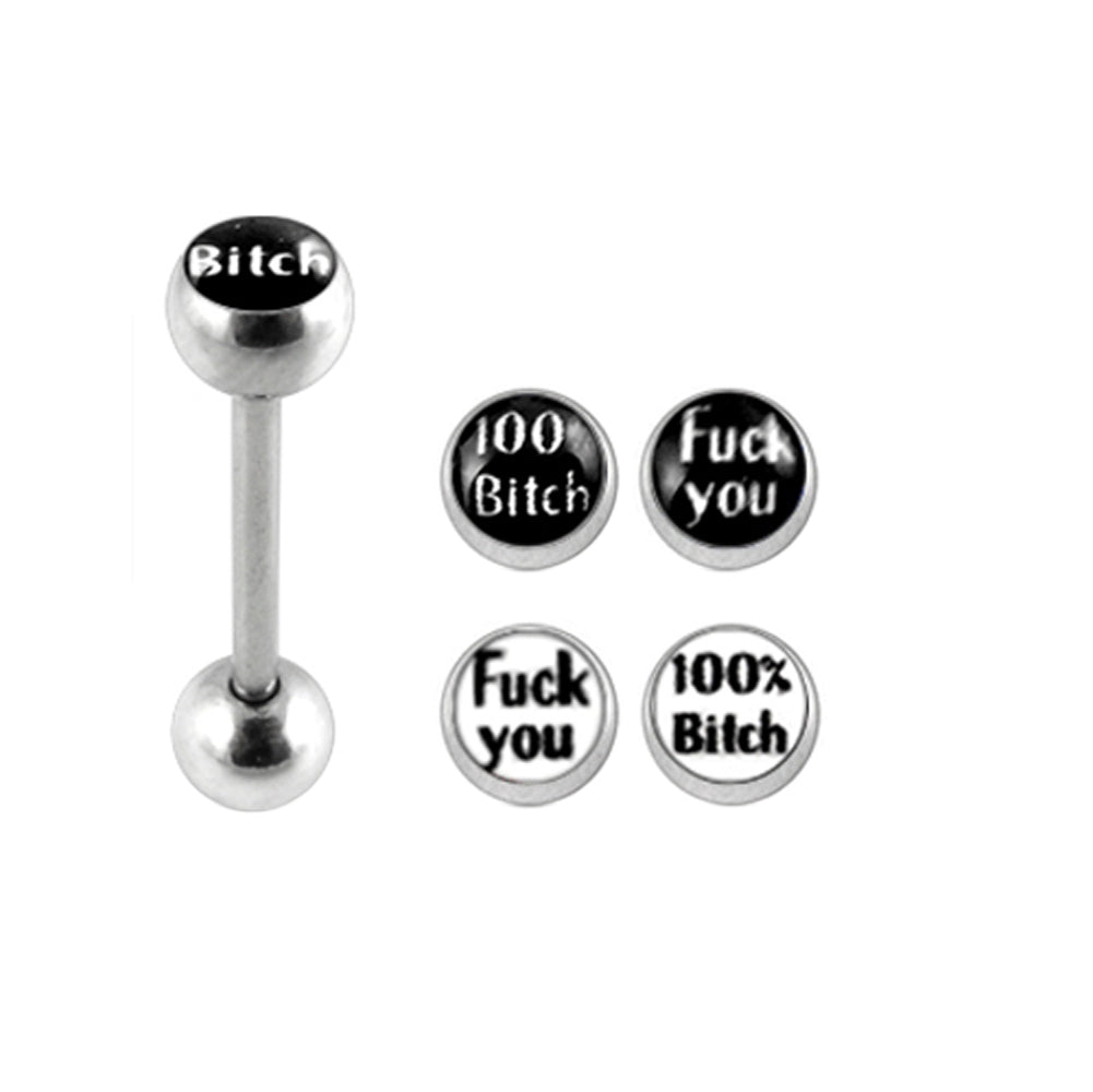 Tongue Barbell with 4 Free Logo Ball