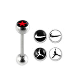 Tongue Barbell with 4 Free Nike Logo Ball