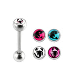 Tongue Barbell with 4 Free Scorpian Logo Ball