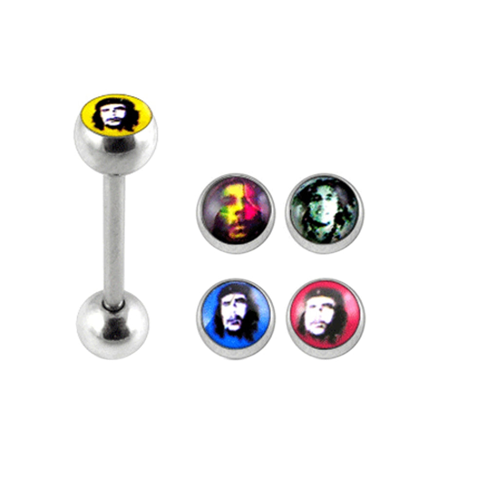 Tongue Barbell with 4 Free Images Logo Ball