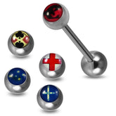 Tongue Barbell with 4 Free Interchange Logo Ball