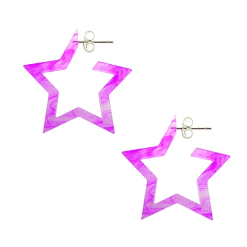 16mm UV React 5  Star Ear Hoop