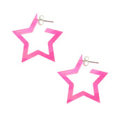 Pink UV React Star Ear Hoop