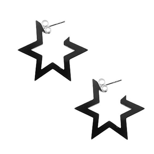 Black UV React 6 Star Ear Hoop