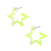 Yellow UV React 6 Star Ear Hoop