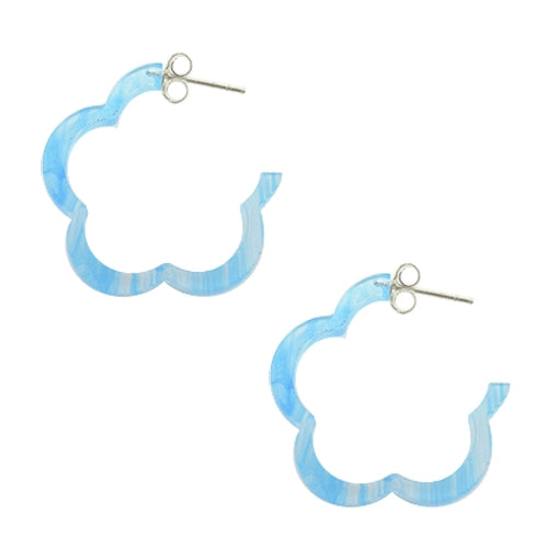 Aqua UV Flower Ear Hoop