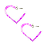 Amethyst UV Heart Ear Hoop