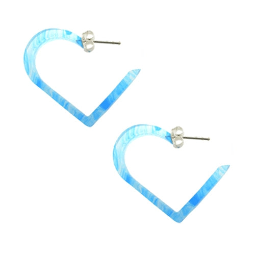 Aqua UV 24mm Heart Ear Hoop