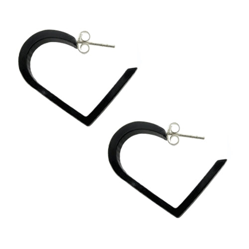 Black UV Heart Ear Hoop