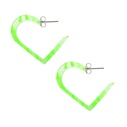 Peridot UV Heart Ear Hoop