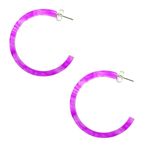 26mm Amethyst UV Circle Ear Hoop