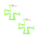 Peridot UV Irish Cross Ear Hoop