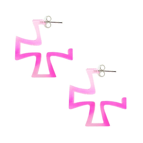 Pink UV Irish Cross Ear Hoop
