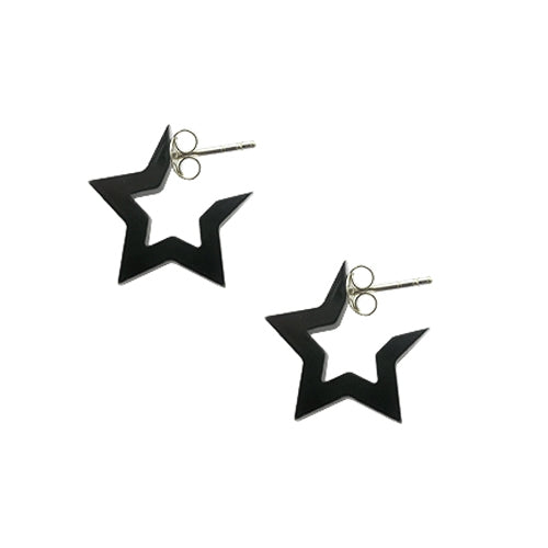 6mm UV React  Black 5 Star Ear Hoop SUS2001BL