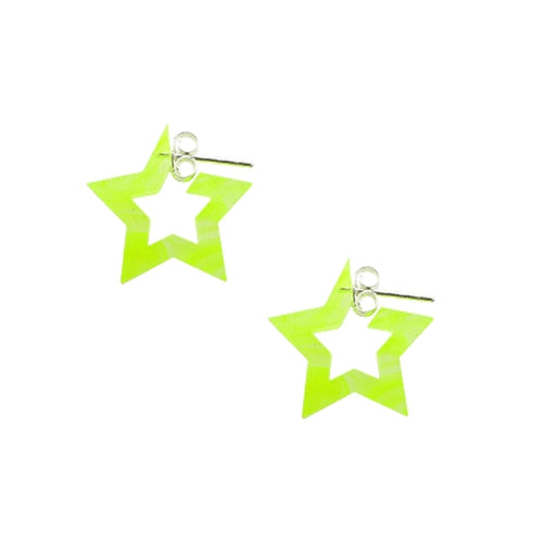 6mm Green Shade UV React  5 Star Ear Hoop