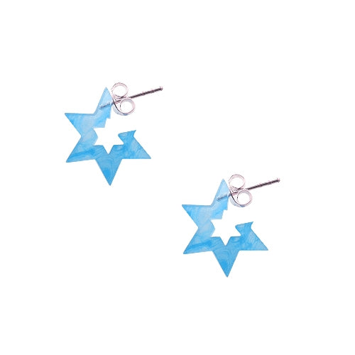 6mm UV React  6 Star Ear Hoop Studs