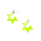 6mm UV React  6 Star 925 Sterling Silver Ear Hoop