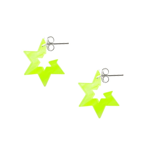 6mm UV React  6 Star 925 Sterling Silver Ear Hoop