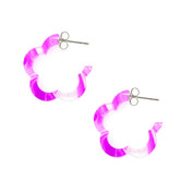 Amethyst UV Flower Silver Ear Hoop SUS2003AM