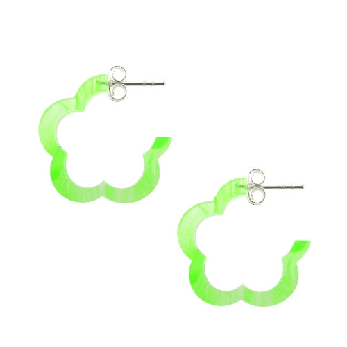 Peridot UV Flower Ear Hoop