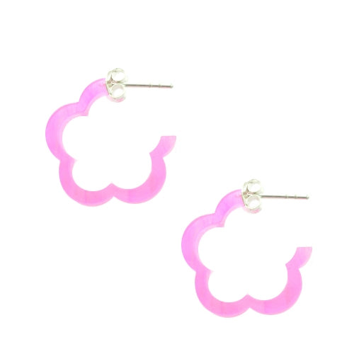 Pink UV Flower Ear Hoop