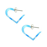 Aqua UV 18mm Heart Ear Hoop