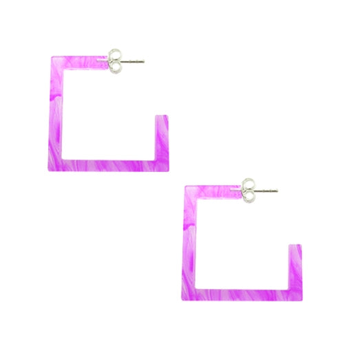 Amethyst UV Square Ear Hoop