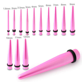 Synthetic Pink Pearl UV Acrylic Straight Taper Ear plug