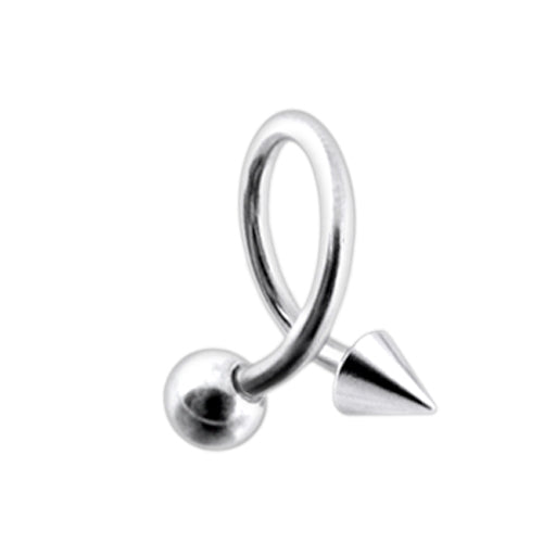 16G Twisted-Spiral Barbell with cone and Ball