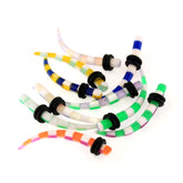 Pack of 10 Pieces 4 mm Multi Color Checks Ear Expander