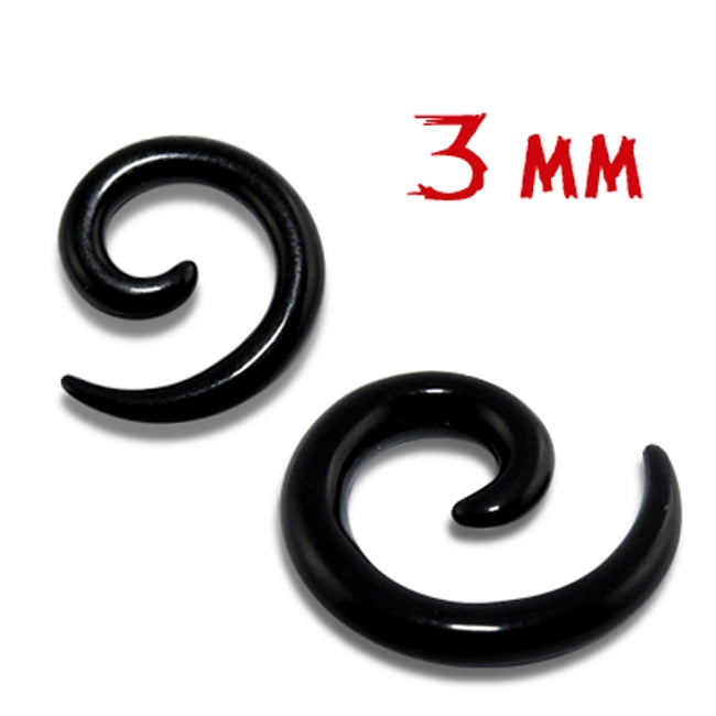 UV Blackline 3 mm Spiral Ear Expander