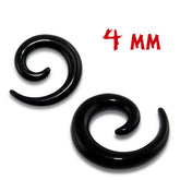 4mm Acrylic UV Blackline Spiral Ear Taper Body Jewelry