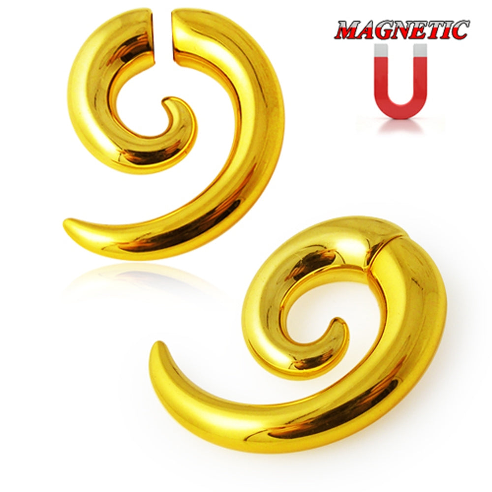 Spiral Gold Platting Magnetic Ear Plug