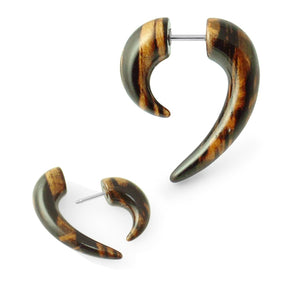 Wooden Color Spiral Tail Fake Ear Plug