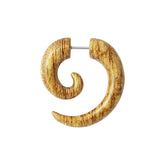 Wooden Marble Spiral Fake Ear Plug