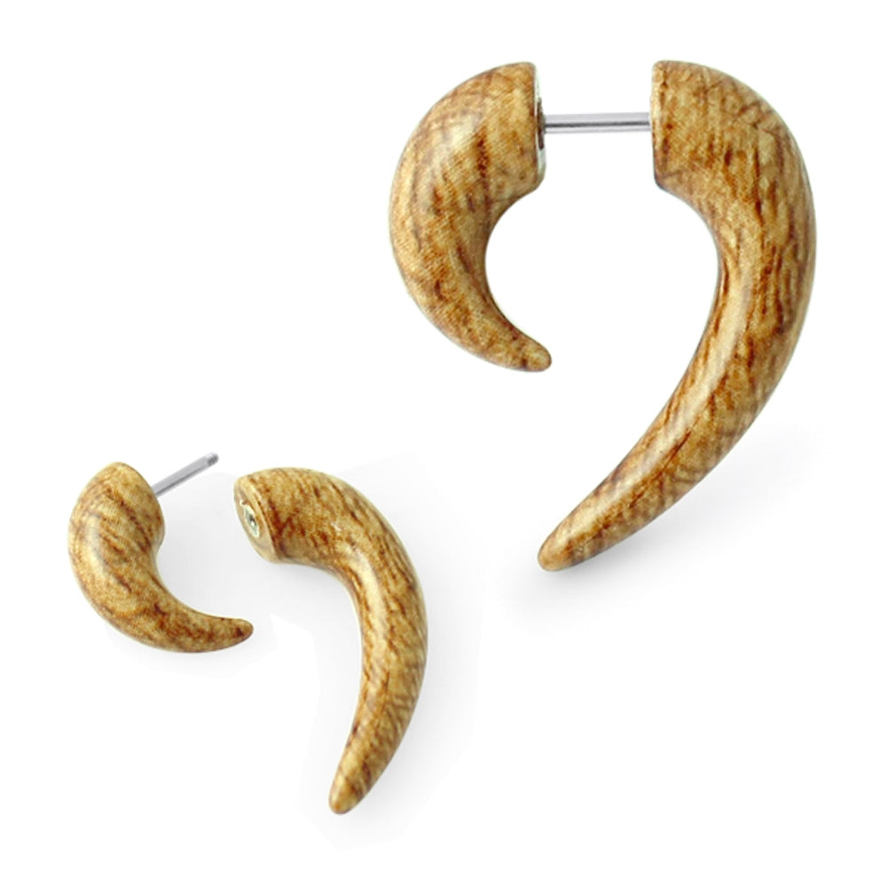 Wooden Marble Spiral Tail Fake Ear Plug