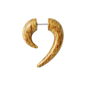 Wooden Marble Spiral Tail Fake Ear Plug