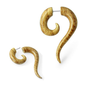 Wooden Marble Long Tail Fake Ear Plug