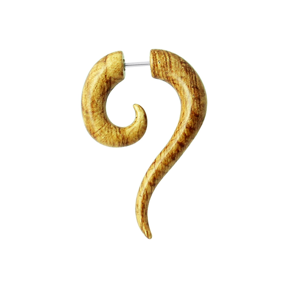 Wooden Marble Long Tail Fake Ear Plug