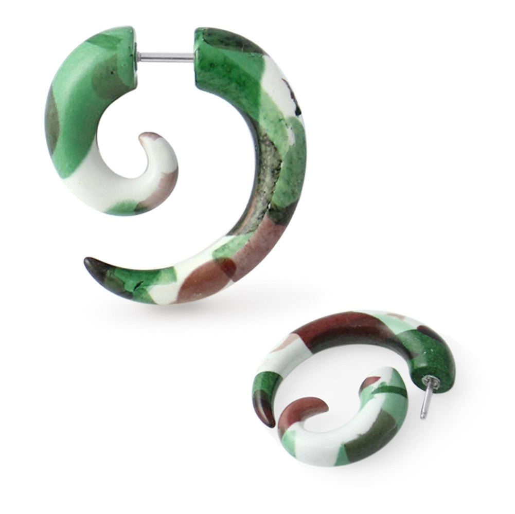 Army Pattern Spiral Fake Ear Plug