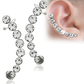 Sweep Jeweled Ear Cuff Wrap Cartilage Clip on Piercing Ear rings