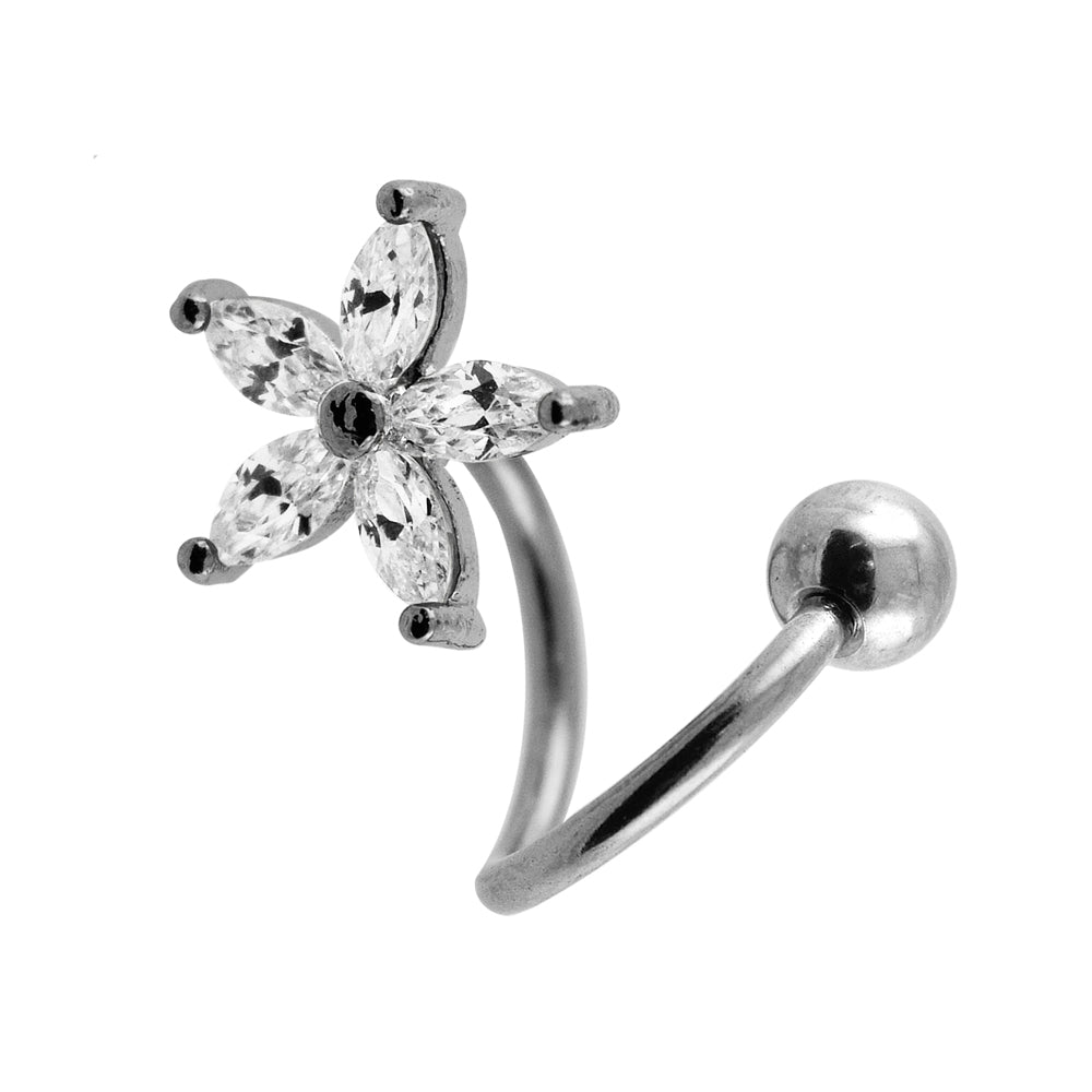 Crystalline Lily Flower Twister Barbell