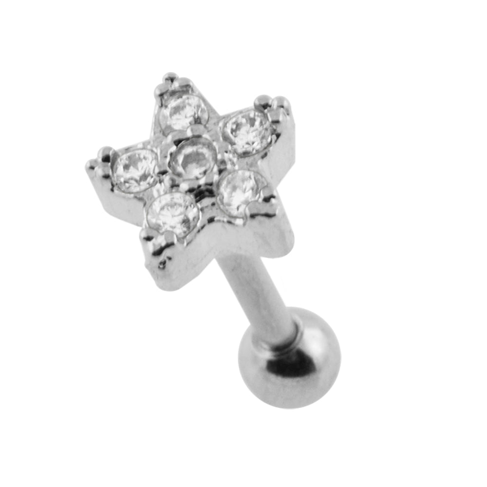 Micro Setting Jeweled Flower Tragus Piercing