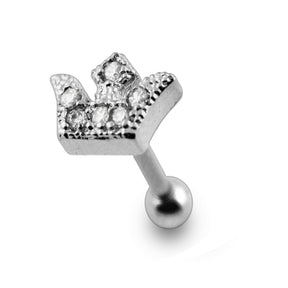 Micro Setting Jeweled Crown Tragus Piercing